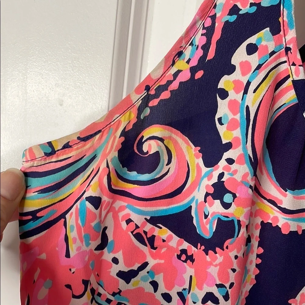 Lilly PulitzerRacerback Navy and Coral Tank Top - Picture 6 of 12